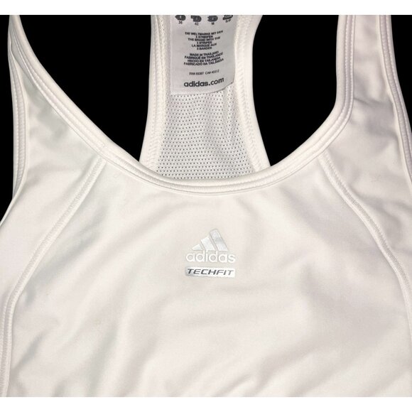 Adidas Women’s Techfit White Sports Bra Small NWT ClimaCool Racerback Training - Picture 3 of 5